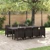 vidaXL Garten Essgruppe 9 pcs Braun Polypropylen