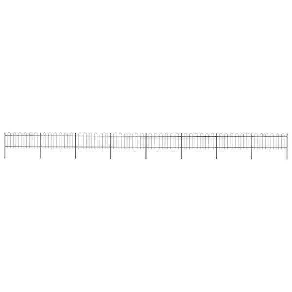 vidaXL Gartenzaun mit Rundbogen Stahl 1426 x 80 cm Schwarz