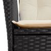 vidaXL Gartensessel mit Kissen 2 Stk. Verstellbar Schwarz Poly Rattan