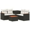 vidaXL Sofa Set 6 stk. Schwarz und Cremewei&szlig; Polyrattan und Stahl
