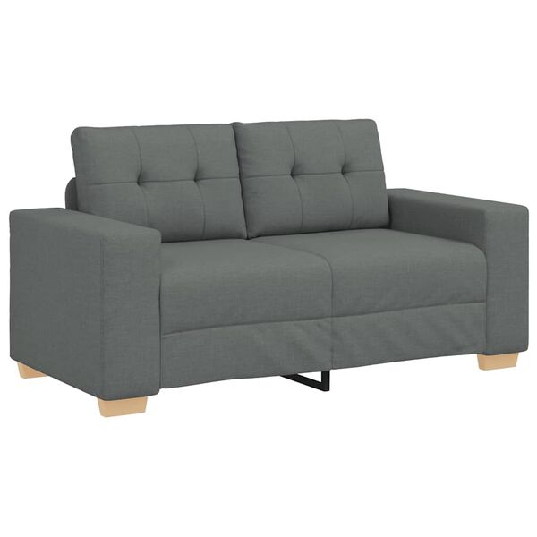 vidaXL 2-teiliges Sofa-Set mit Kissen, dunkelgrauer Stoff