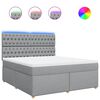 vidaXL Boxspringbett mit Matratze Hellgrau 180x200 cm Stoff