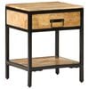 vidaXL Nachttisch Braun 40 x 35 x 50 cm Massives Mango Holz und Metall