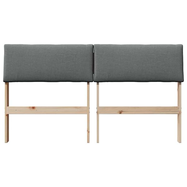 vidaXL Gepolstertes Kopfteil Dunkelgrau 160 cm Massives Kiefernholz