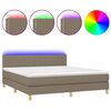 vidaXL Boxspringbett mit Matratze & LED Taupe 160x200 cm Stoff
