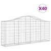 vidaXL Gabionen mit Hochbogen 40 Stk. 200x30x80/100cm Verzinktes Eisen