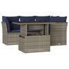 vidaXL 5-teiliges Gartensofa-Set mit Kissen, grau, Polyrattan