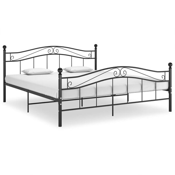 vidaXL Bett Schwarz Metall 160x200 cm
