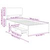 vidaXL Bettrahmen Geräucherte Eiche 75 x 190 cm Holzwerkstoff