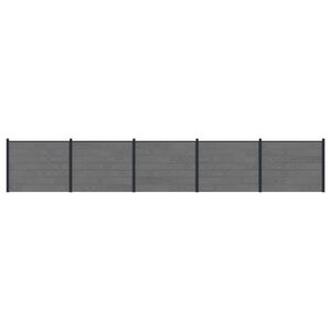 vidaXL Zaunelement 5 pcs WPC und Aluminium Grau