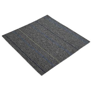 vidaXL Teppichfliese Mittelgrau mit Streifen 50 x 50 cm 4 stk.