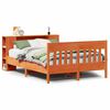 vidaXL Massivholzbett mit Regal ohne Matratze Wachsbraun 150x200 cm