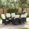 vidaXL Garten Essgruppe mit Kissen 7 pcs Schwarz Poly-Rattan