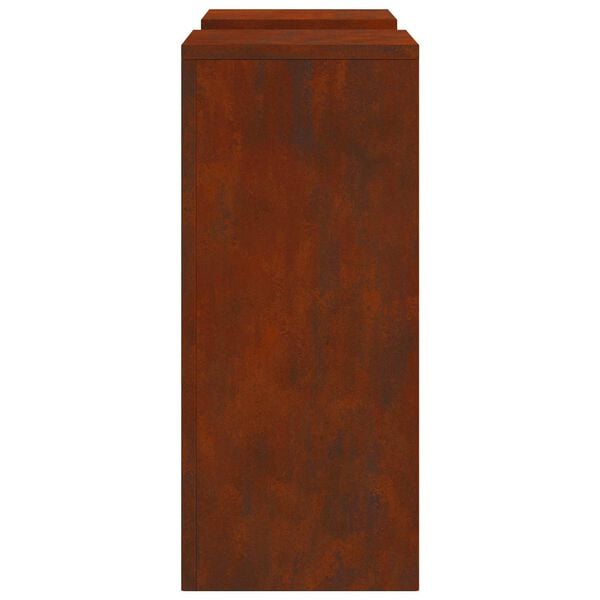 vidaXL Pflanzenst&auml;nder 2 pcs Rostig 24 x 24 x 55 cm Wetterfeststahl