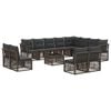 vidaXL Gartensofa-set 13 stk. 12-Sitzer Grau Poly-Rattan