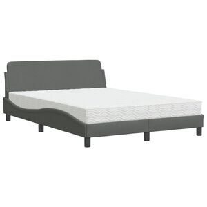 vidaXL Bett mit Matratze "Dover" Dunkelgrau 120x200 cm Stoff