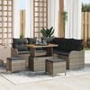 vidaXL Garten-Sofa-Set mit Kissen mit Speicher mit Kissen 8 pcs Grau
