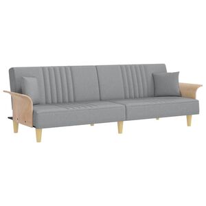 vidaXL Schlafsofa mit Armlehnen Hellgrau Stoff
