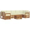 vidaXL Outdoor-Sofagarnitur 8 Stk. Natur und Creme Massivholz Akazie