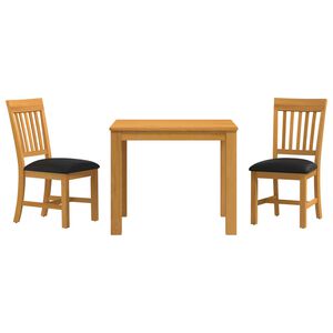 vidaXL Essgruppe 3 stk. Schwarz Massivholz Eiche