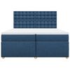 vidaXL Boxspringbett mit Matratze Blau 200x200 cm Stoff