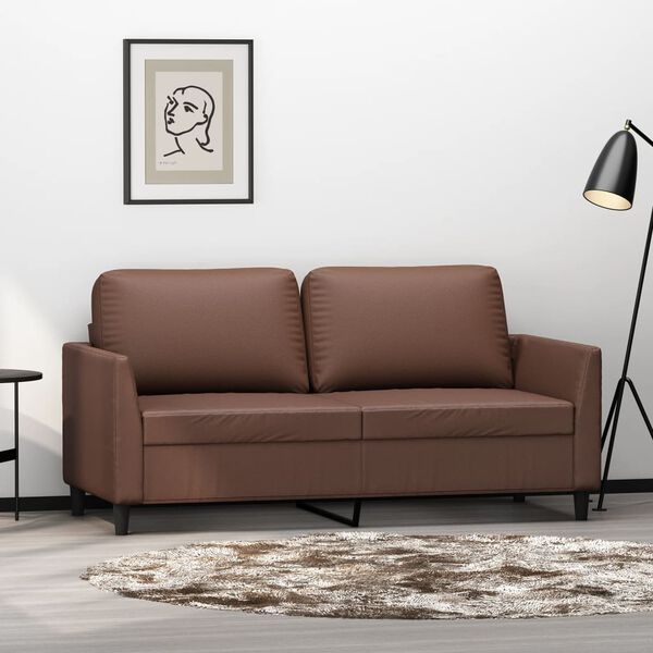 vidaXL 2-Sitzer-Sofa Braun 140 cm Kunstleder