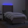 vidaXL Boxspringbett mit Matratze & LED Taupe 90x190 cm Stoff