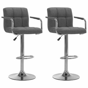 vidaXL Barhocker 2 Stk. Hellgrau Stoff