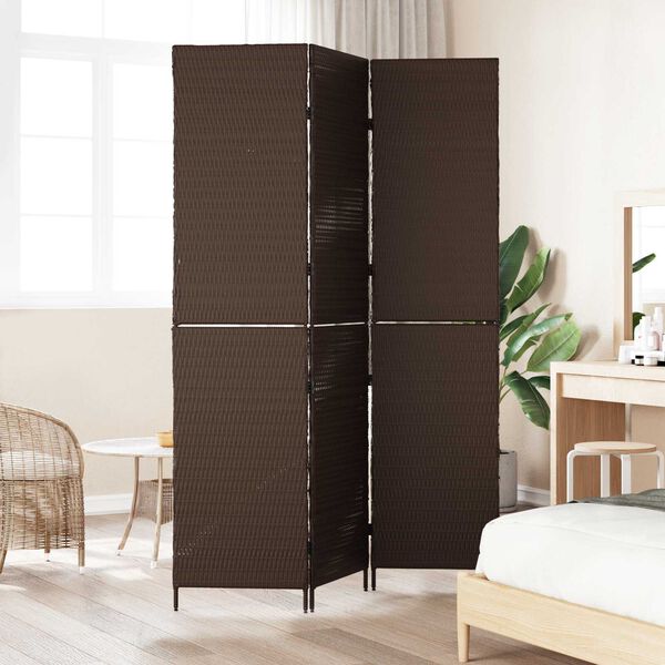 vidaXL Raumteiler Braun 146 x 180 cm Poly-Rattan