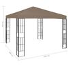 vidaXL Pavillon mit LED-Lichterkette 3x3 m Taupe