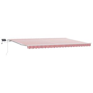 vidaXL Ausziehbare Markise Rot und Wei&szlig; 500 x 350 cm
