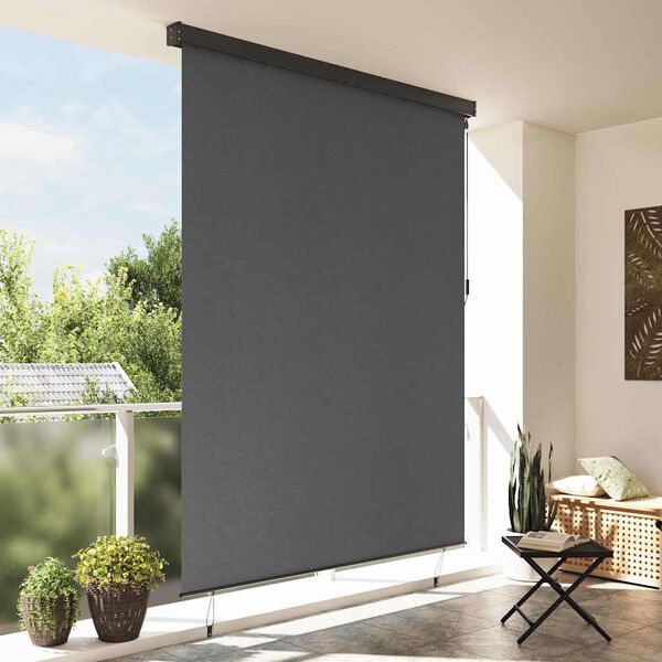 vidaXL Outdoor Rollo Gestreift Anthrazit 200 x 250 cm Stoff