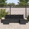 vidaXL Gartensofa-set mit Kissen 6 pcs Schwarz Poly Rattan