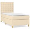 vidaXL Boxspringbett mit Matratze Creme 90x200 cm Stoff