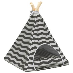 vidaXL Haustier-Tipi mit Kissen Wei&szlig; und Grau 40 x 40 x 50 cm