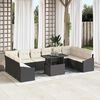 vidaXL Garten-Sofa-Set mit Kissen mit Kissen 11 pcs Schwarz und Creme