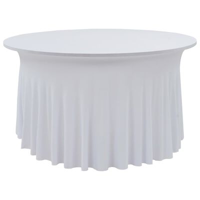 vidaXL 2 Stück Stretch-Tischdecken mit Rand Weiß 150x74 cm
