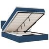vidaXL Ottomane Bett mit Matratze & LEDs Blau 140x190 cm Stoff