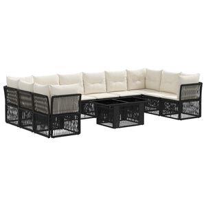 vidaXL Gartensofa-set 11 stk. Schwarz Poly-Rattan