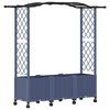 vidaXL Hochbeet mit Rankgitter und Dach Grau 164 x 40 x 144 cm PP