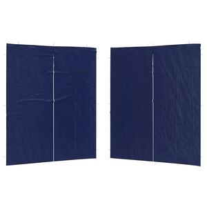 vidaXL Partyzelt-Seitenteil 2 Stk. 200 x 195 cm Blau PE und Stahl