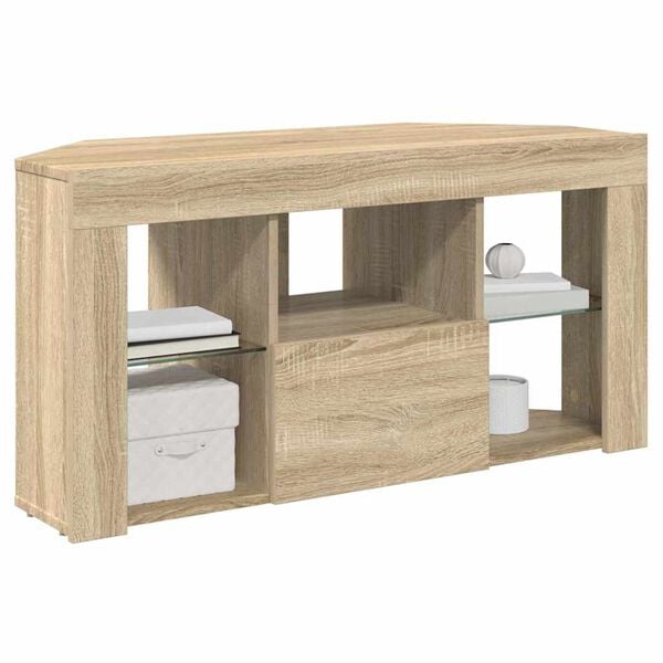 vidaXL Eck-LED-TV-Schrank Sonoma-Eiche 100 x 40 x 50 cm Holzwerkstoff