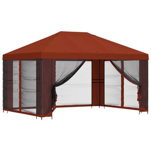vidaXL Pavillon mit Seitenw&auml;nden 4 x 3 m Terrakotta
