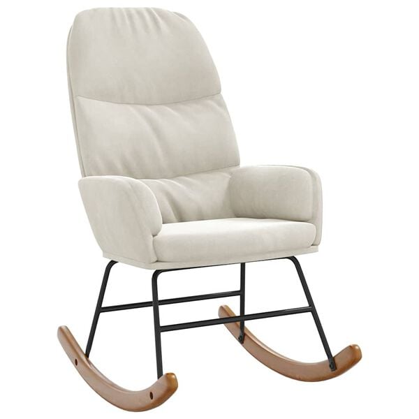 vidaXL Schaukelstuhl Samt Creme