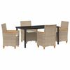 vidaXL Garten Essgruppe 5 stk. Beige Poly-Rattan