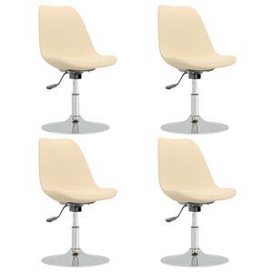 vidaXL Esszimmerst&uuml;hle 4 Stk. Drehbar Creme Stoff