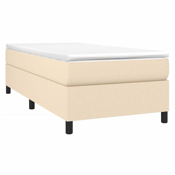 vidaXL Boxspringbettgestell Creme 100x200 cm Stoff
