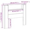 vidaXL Kopfteil Beton Grau 120 x 16,5 x 103,5 cm Holzwerkstoff
