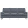 vidaXL 3-Sitzer-Sofa mit Zierkissen Dunkelgrau 180 cm Samt