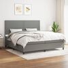 vidaXL Boxspringbett mit Matratze Dunkelgrau 200x200 cm Stoff